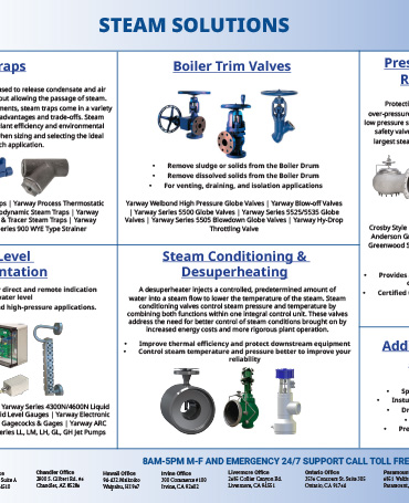 Caltrol Steam Solutions Line Sheet